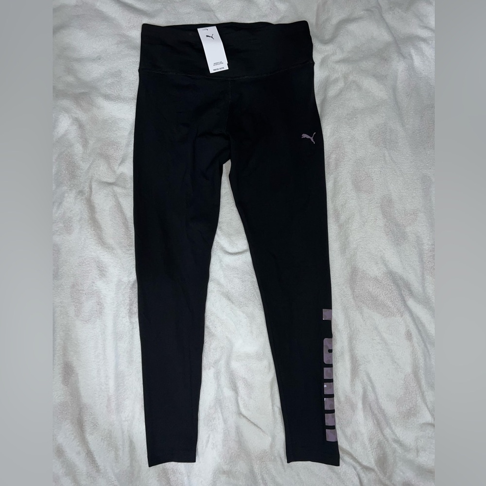 Puma Women’s Black and Purple Leggings